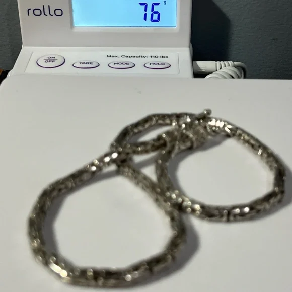 Sterling Silver .925 Round Byzantine King/Bali Chain Necklace 20” 76g Heavy